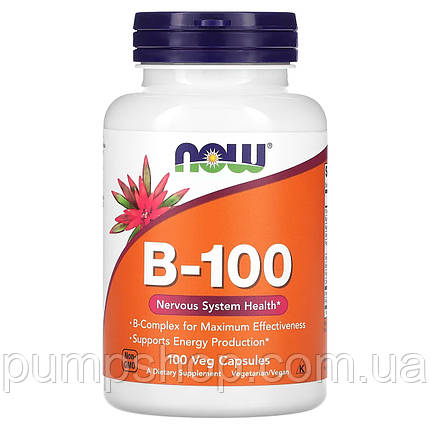 Вітаміни групи В NOW Foods B-100 100 капс., фото 2