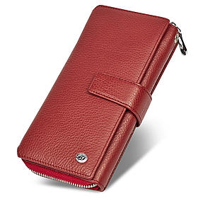 Бордовий жіночий гаманець із натуральної шкіри з блоками для карток ST Leather ST228
