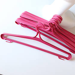 Вішалка плічка тремпель пластиковий для верхнього одягу рожевий, 42 см, 46 см, 5 шт