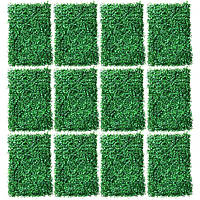12PCS Штучна живопліт, рослинна огорожа, екран зелений DIY прикраса стін 60x40x4cm