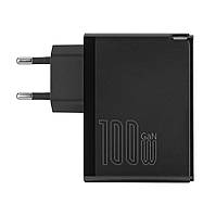 Зарядное устройство Baseus GaN5 Pro Fast Charger C+U 100W (Cable Type-C to Type-C 100W(20V/5A) 1m) Black