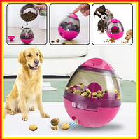 Игрушка для собак и кошек стакан с отверстием для еды,интерактивная игрушка для домашних питомцев Розовая qwr