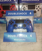 Джойстик проводной Doubleshock4 по типу Sony для ПК/PS4,проводной геймпад манипулятор с вибрацией Синий qwr
