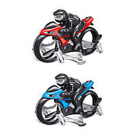 Мотоцикл квадрокоптер 2в1 з пультом керування, літає, їздить (червоний, синій, 12 см) BR19