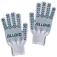 Рукавички трикотажні з ПВХ, білі, 7 кл.91 г (без етикетки) "ALLOID"