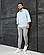 Комплект брюки slim-fit та сорочка лляна чоловіча, весна літо, фото 5
