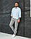 Комплект брюки slim-fit та сорочка лляна чоловіча, весна літо, фото 4