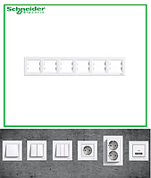 Рамка шестирна горизонтальна біла Schneider Electric Asfora EPH5800621