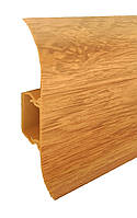 Плінтус ПВХ заввишки 60 мм довжиною 2,5 м, Дуб коньячний