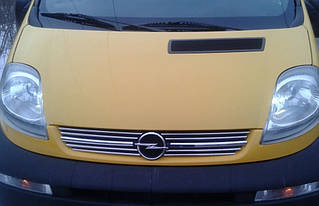 Накладки на решітку Opel Vivaro (Опель Віваро 02-07) неірж. 8 шт CARMOS