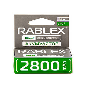 Акумулятор літій-іонний RABLEX 18650 без захисту Li-Ion 2800mAh 3.7V