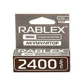 Акумулятор літій-іонний RABLEX 18650 без захисту Li-Ion 2400mAh 3.7V