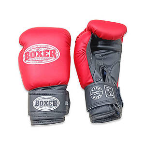 Боксерські рукавички BOXER 6 оz шкірвініл червоні