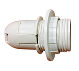 Патрон E14 електричний з гайкою 56х28mm пластик білий [s9100006] e.lamp socket with nut.E14.pl.white E.NEXT