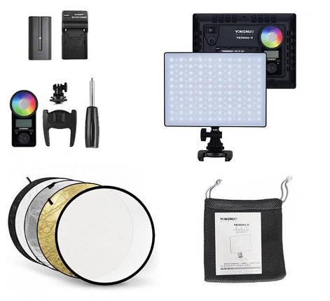Кольорове відеосвітло Yongnuo YN-300 AIR II RGB (3200 — 5500 K) з відбивачем 5 в 1 (80 см) + акум + з/у, фото 2