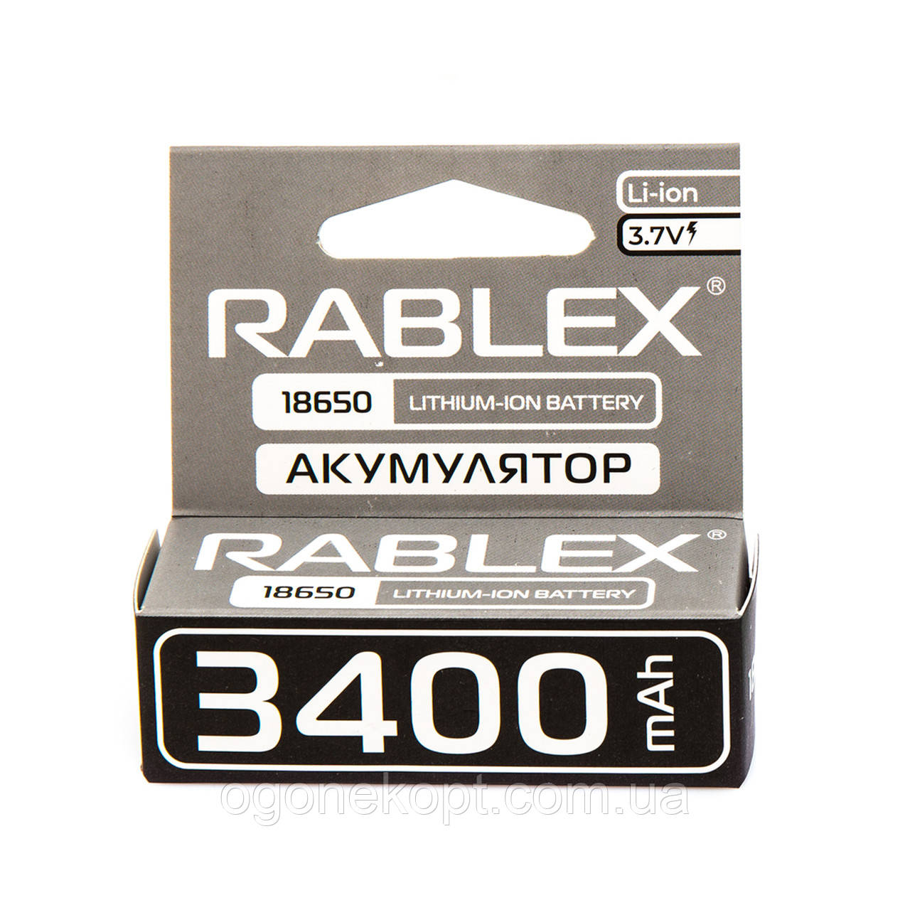 Акумулятор літій-іонний RABLEX 18650 без захисту Li-Ion 3400mAh 3.7