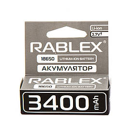 Акумулятор літій-іонний RABLEX 18650 без захисту Li-Ion 3400mAh 3.7