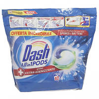 Капсулы гелевые для стирки универсальные, дезинфецирующие Dash Azione Extra-Igienizzante, 62 шт.
