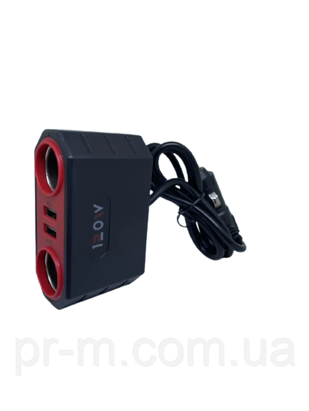 Розгалужувач прикурювача в авто Xunniu SK-807 (2 гнізда+2*USB)