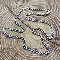 Серебряная цепочка плетения Бисмарк с чернением