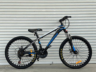 Підлітковий велосипед Toprider 611 24" (14) чорно-синій