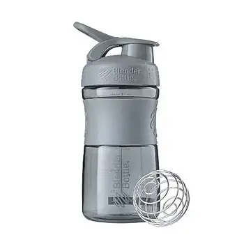 Шейкер спортивний (пляшка) BlenderBottle SportMixer 20oz/590ml Black (Original) Сірий