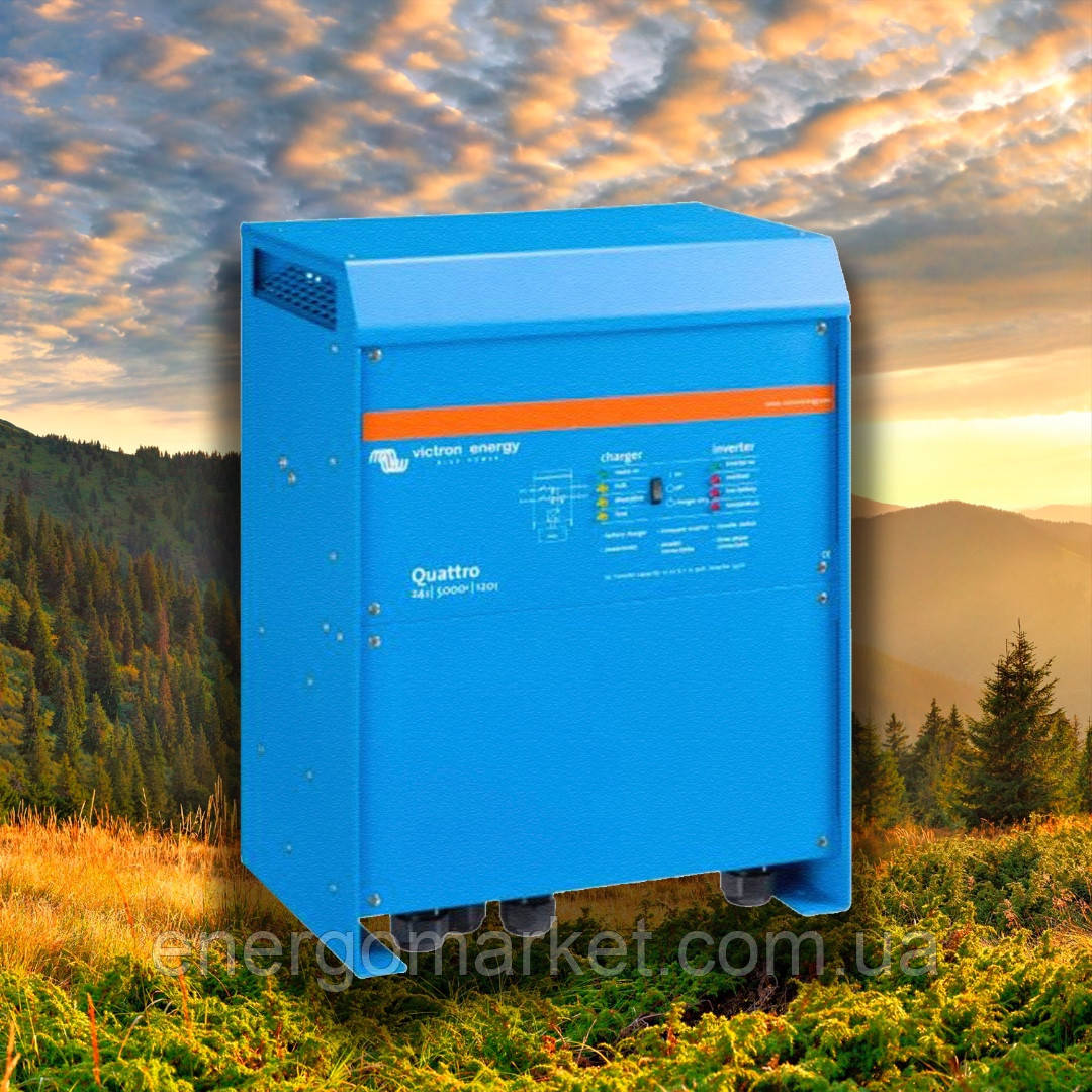 Гібридний однофазний інвертор Victron Energy Quattro 24/5000/120-100/100 (5000ВА/4000Вт)