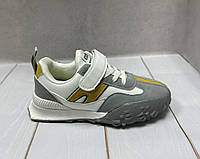 Очень крутые кроссовки - сникерсы аналог new balance серо- жолтые   р.35