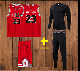 Форма баскетбольний + компресійний одяг Джордан 23 Чикаго Булс Chicago Bulls Jordan NBA червоний