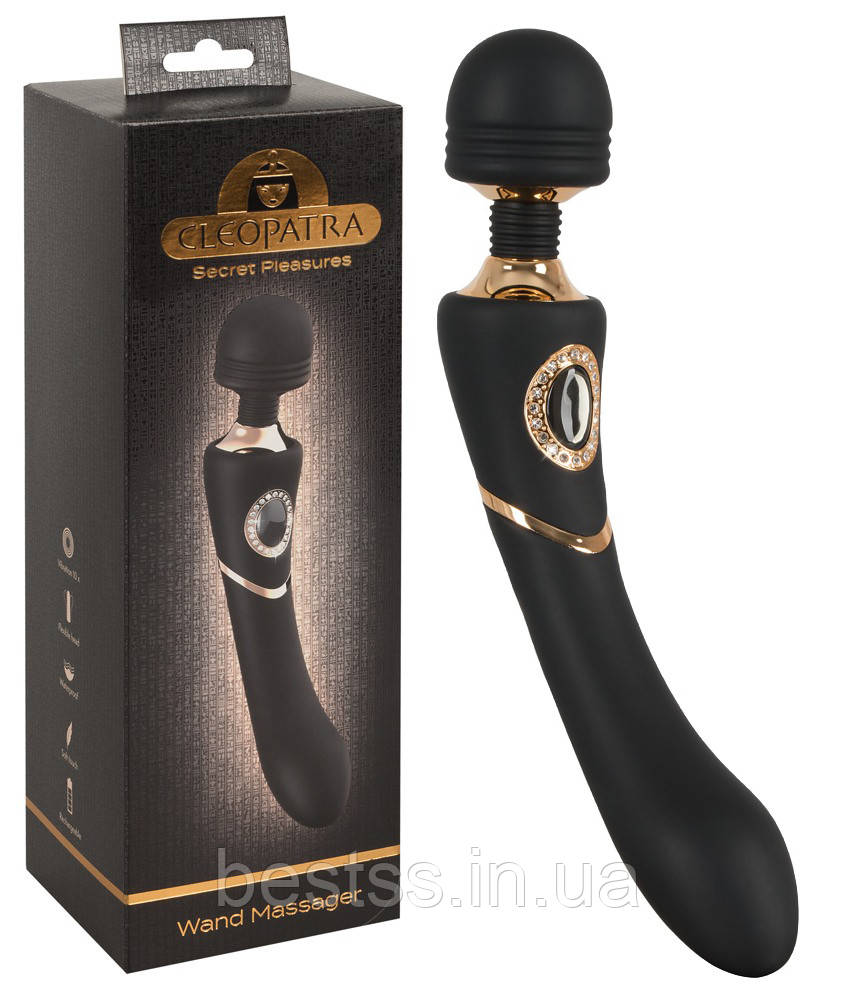 Водонепроникний вібромасажер Cleopatra Wand Massager Black