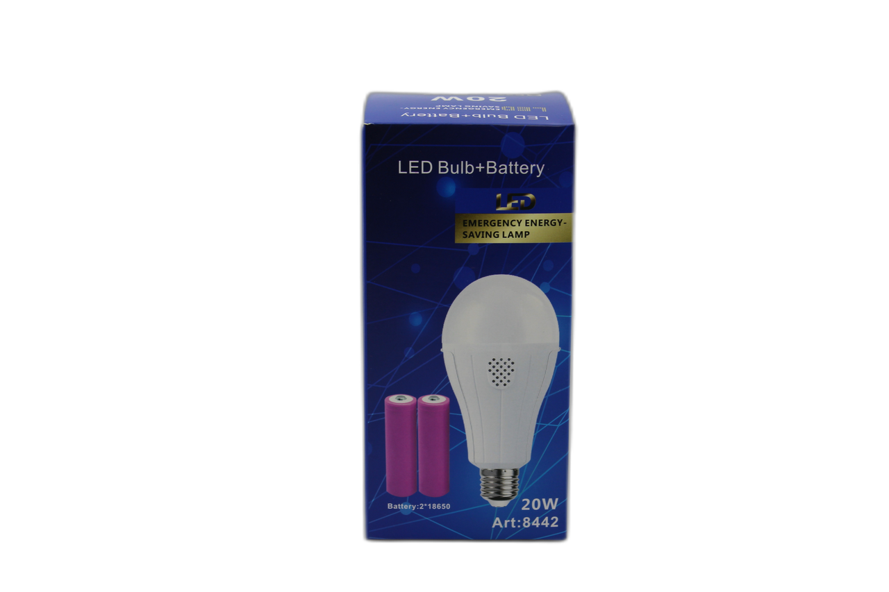 Лампочка з акумулятором 2x18650 15w\E27 (З ковпачком, гачком)