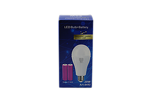 Лампочка з акумулятором 2x18650 15w\E27 (З ковпачком, гачком)