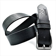 Шкіряний ремінь Weatro 3,8 х 115-120 см Чорний m-kozh38-wtrua-0061, фото 3