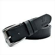 Шкіряний ремінь Weatro 3,8 х 115-120 см Чорний m-kozh38-wtrua-0061, фото 4