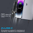 Автомобільний зарядний пристрій Promate PowerDrive-120 W 2xUSB-C, USB-A Black (powerdrive-120.black), фото 4