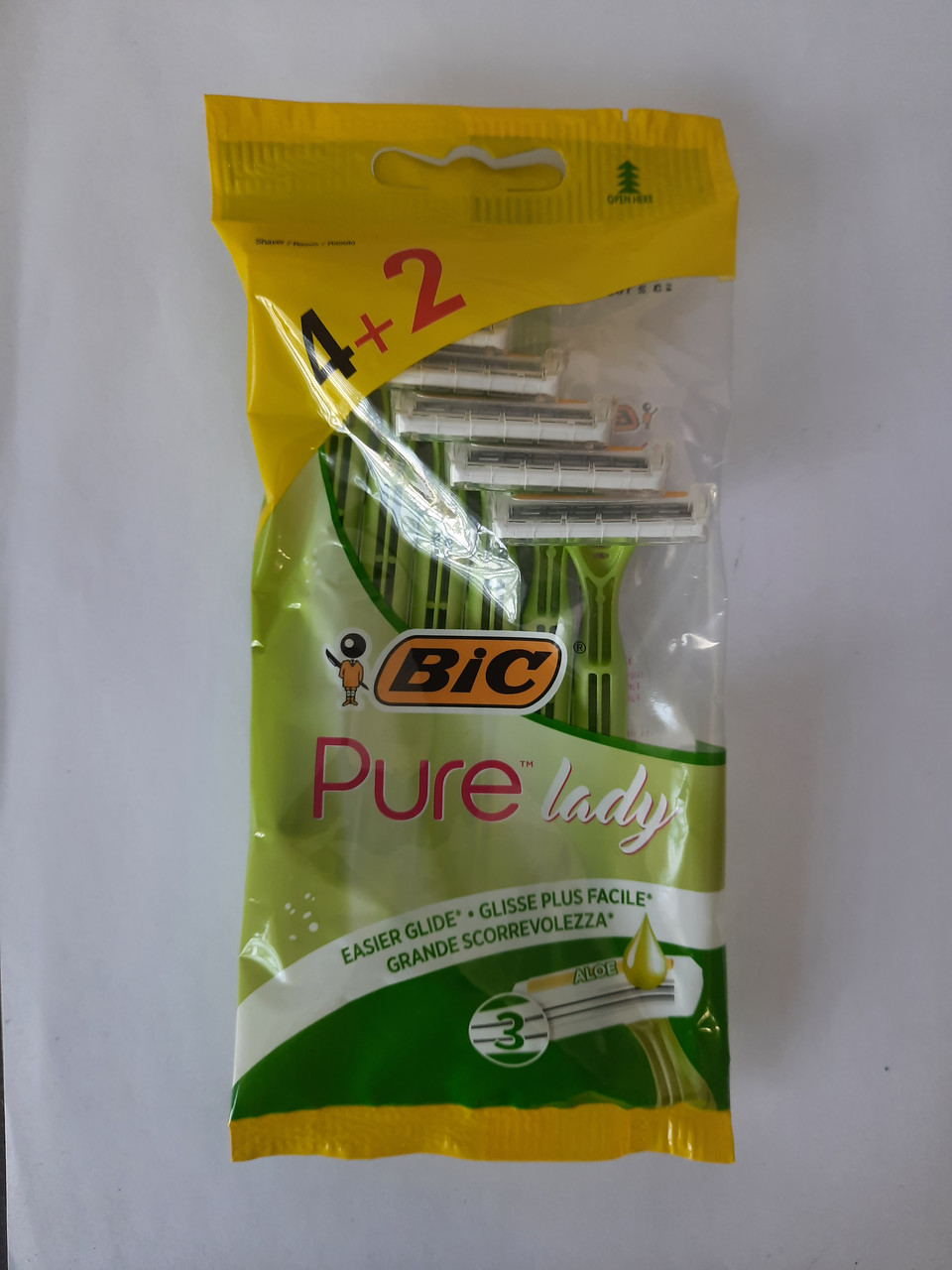 Верстат жіночий одноразовий для гоління BiC Pure 3 Lady 4+2 шт. (Бік 3 Пюр Леді) оригінал