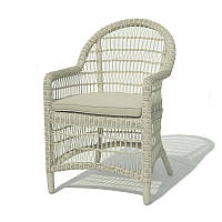 Крісло обіднє зі штучного ротанга білого кольору Arena Skyline Design