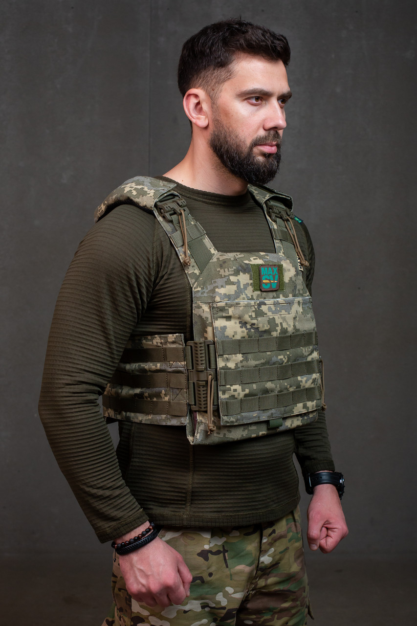 Плитоноска зі швидким скиданням MAX-SV чохол для бронепластин PLATE CARRIER укр піксель — 4103-5