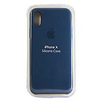 Чехол Силикон SOFT Silicone Case для iPhone X/XS (HQ) (с логотипом) 09 midnight blue