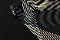 Метрові красиві шпалери чорні, геометрія шпалери гарячого тиснення Vinil LS Грані ТФШ 7-1431 (1,06х10,05м)
