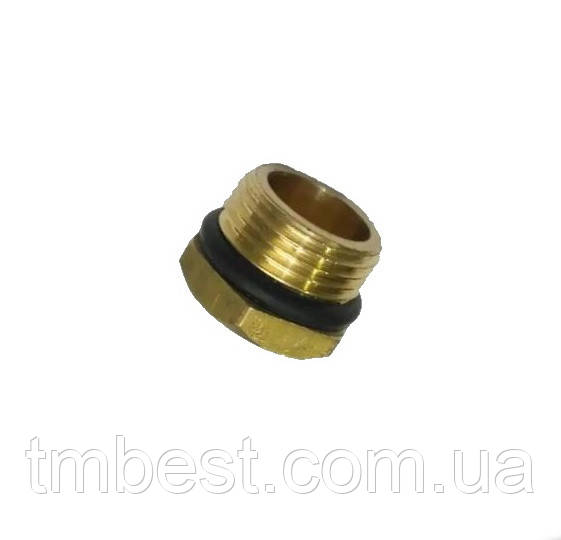 Заглушка 3/8"Н з прокладкою латунна
