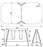 Гойдалка на дерев'яних стійках подвійна на ланцюгах SiverSport KID316, фото 3