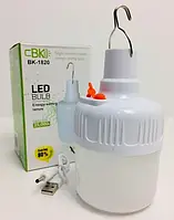 Лампа аккумуляторная кемпинговая подвесная BK-1820 Led BULB (лампа фонарь)