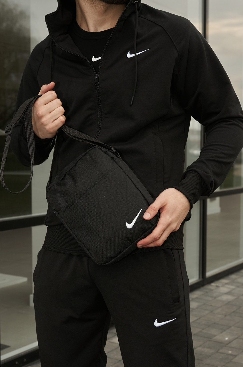 Спортивний костюм Nike Int сумка чоловічий комплект весняний осінній літній найк чорний, фото 1