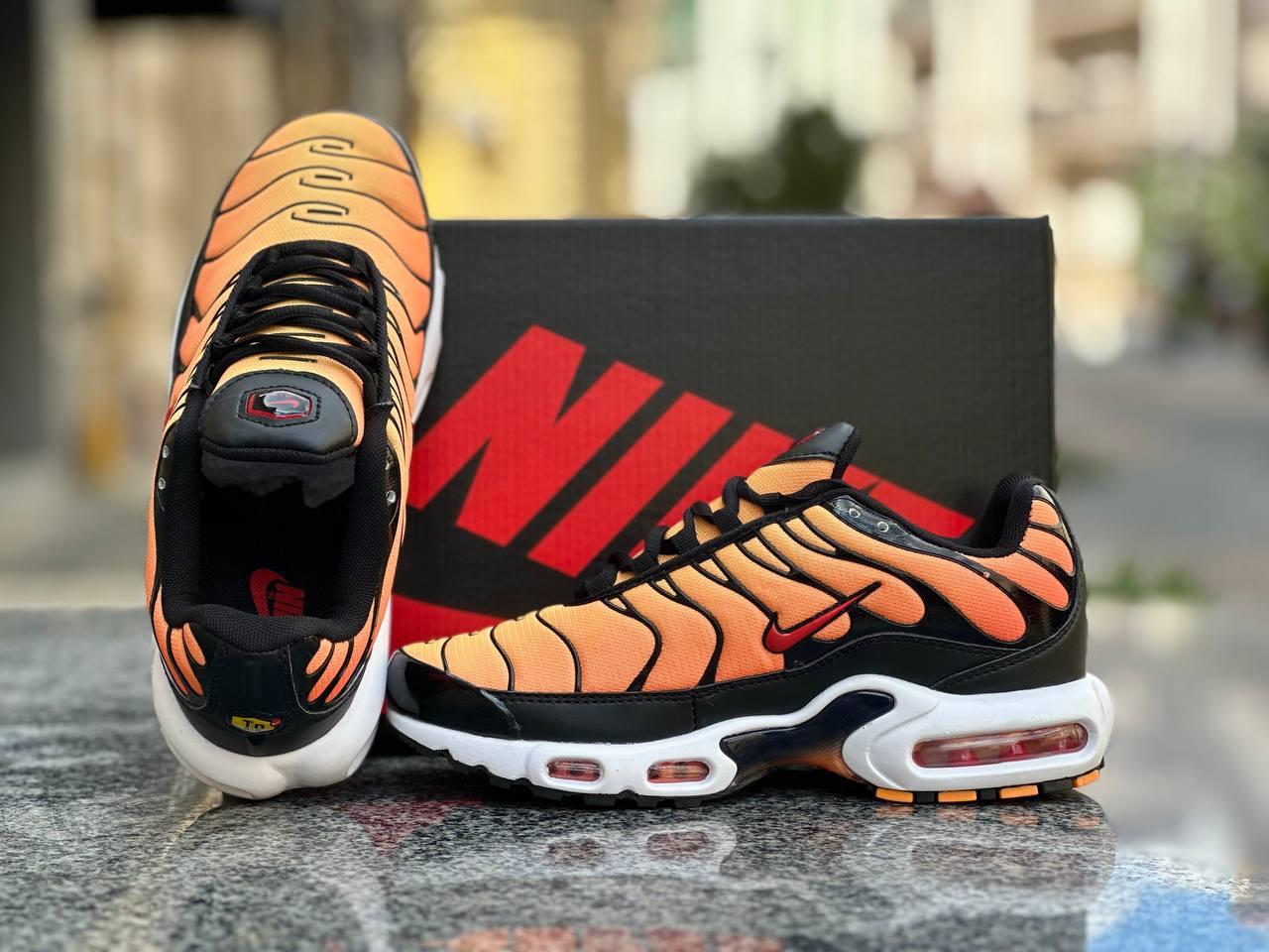 Air max plus 97 black best sale and orange