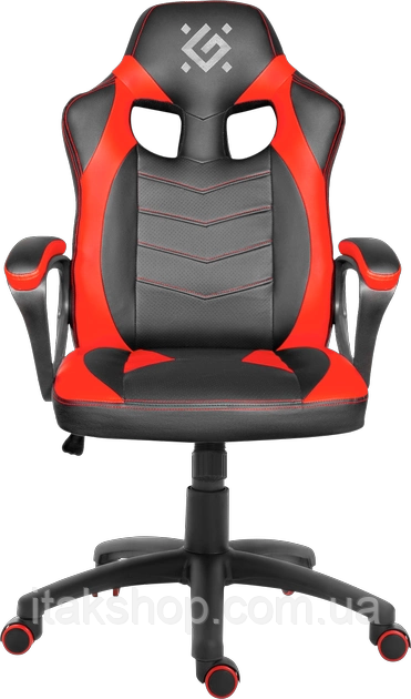Анатомічне геймерське крісло Defender SkyLine поліуретанове (Чорно-червоне)