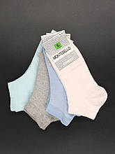 Жіночі шкарпетки стрейчеві Montebello сіточка однотонні 35-40 12 шт в уп мікс кольорів