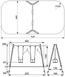 Гойдалка на дерев'яних стійках подвійна зі спинкою, ланцюг SiverSport ТЕ404М, фото 4