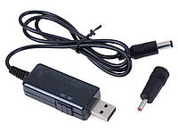 Кабель-переходник преобр. напряжения, вход 5V USB AM-выход 9V 2A/12V 1.5A штекер DC 5.5х2.5 mm/3.5x1.35mm