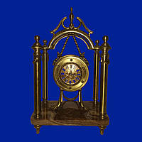 Бронзовые каминные винтажные часы "С колоннами и аркой" арт. 0394